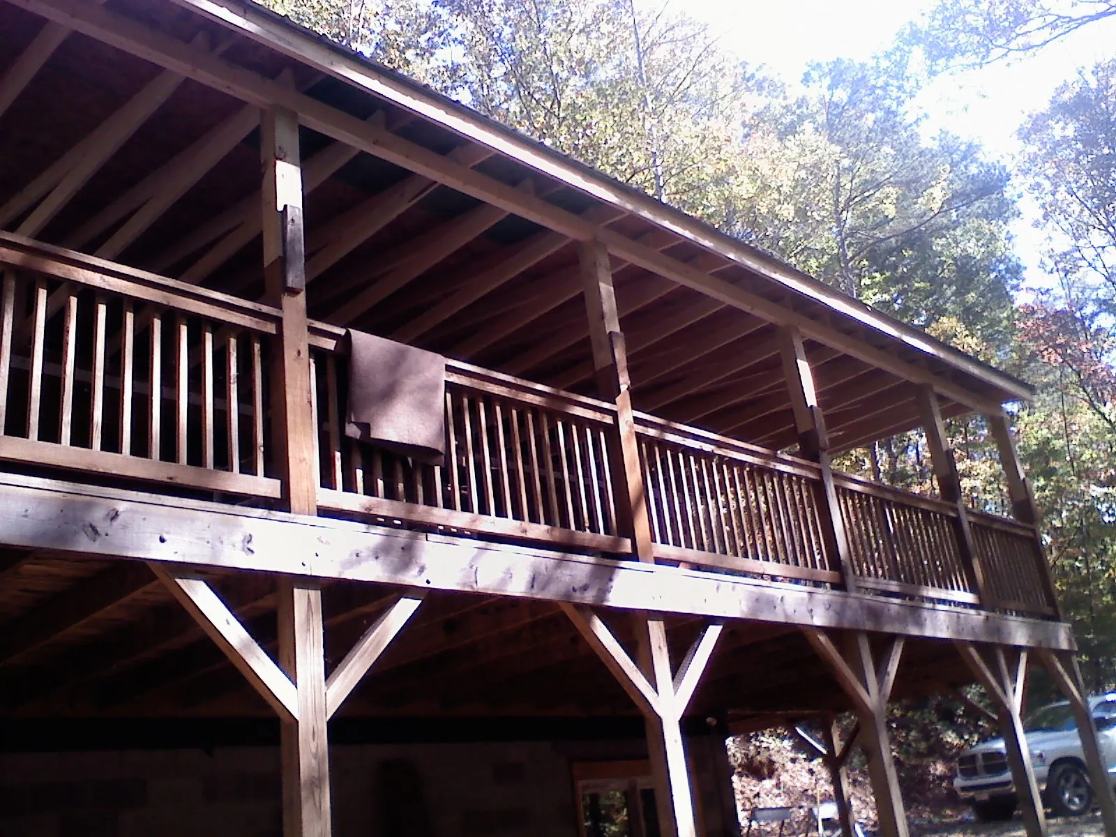 Timber framing under a new elevated porch and deck — Roof Leak Repair in Eastpointe by Roofing Brothers